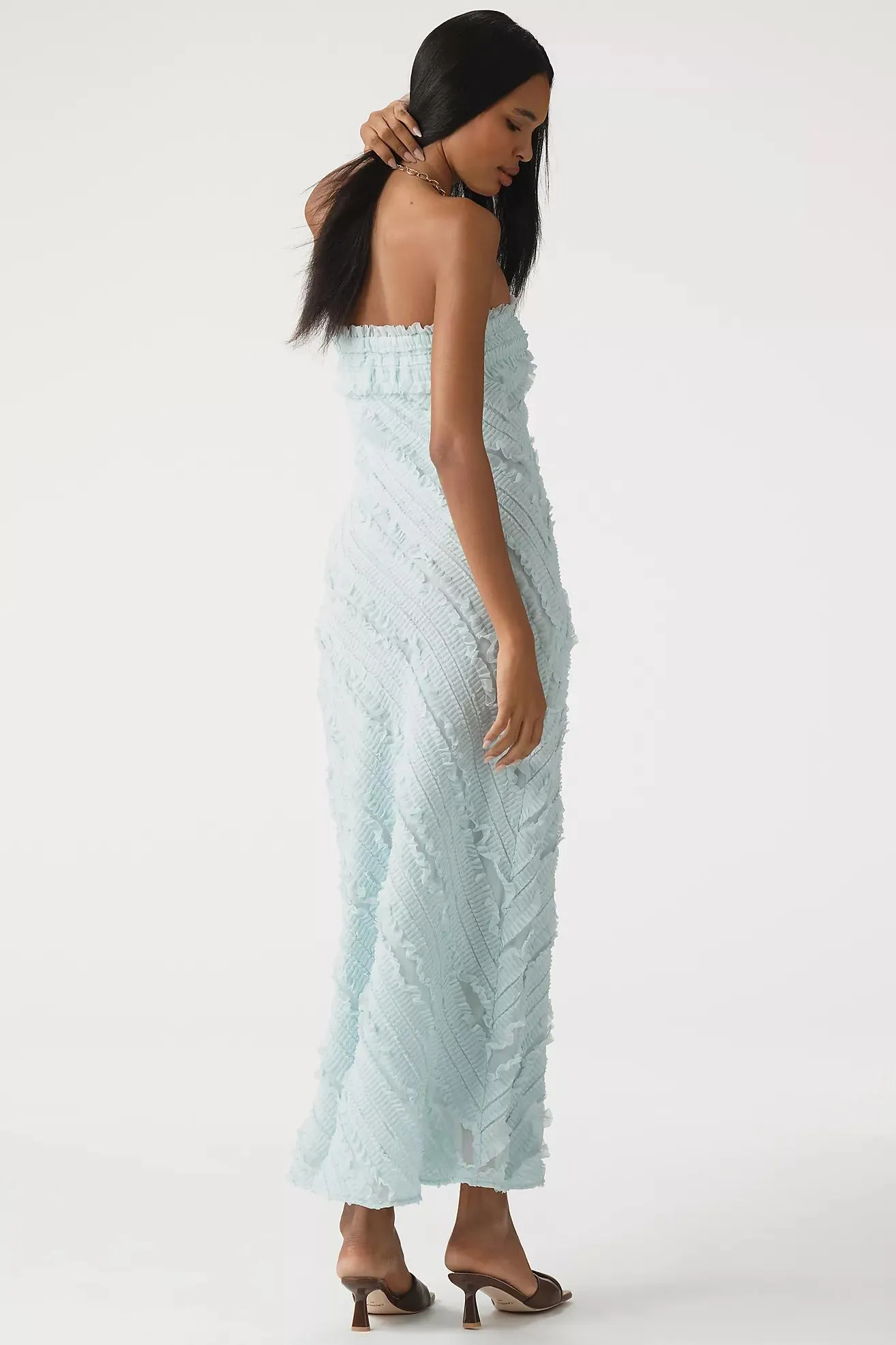 Endless Rose Strapless Textured Column Midi Dress