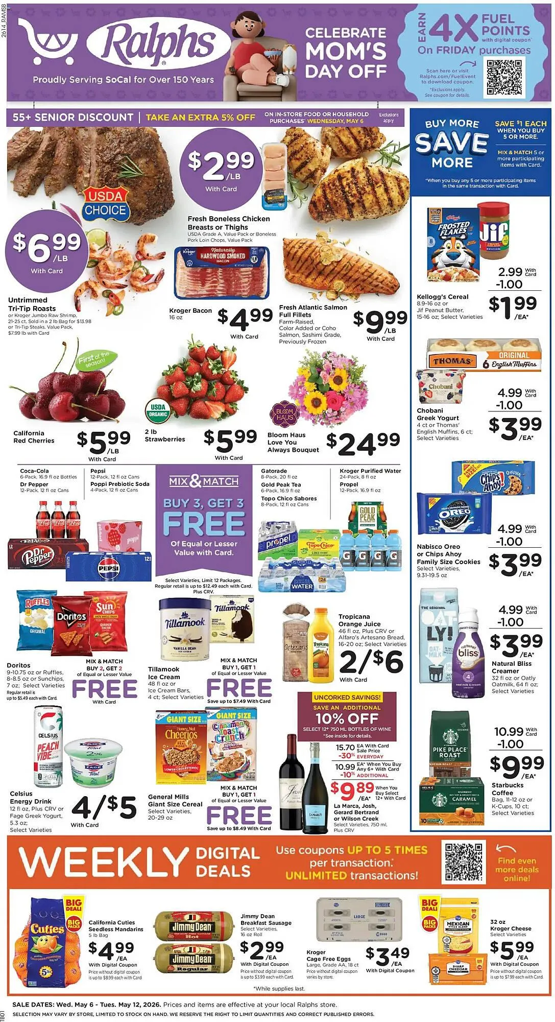 Weekly promotion Ralphs weekly ad spanning from May 6 to May 13 2026 - Page 1 for Catalogue 365