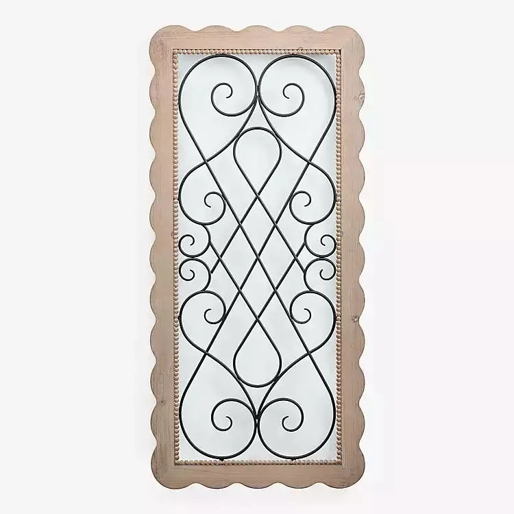 Emma Scalloped Metal Scroll Wall Plaque