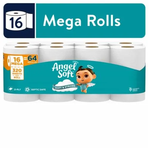 Angel Soft® Soft & Strong Toilet Paper 2-Ply Mega Rolls