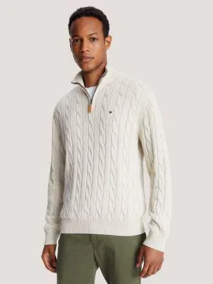 Cable Knit Quarter-Zip Sweater