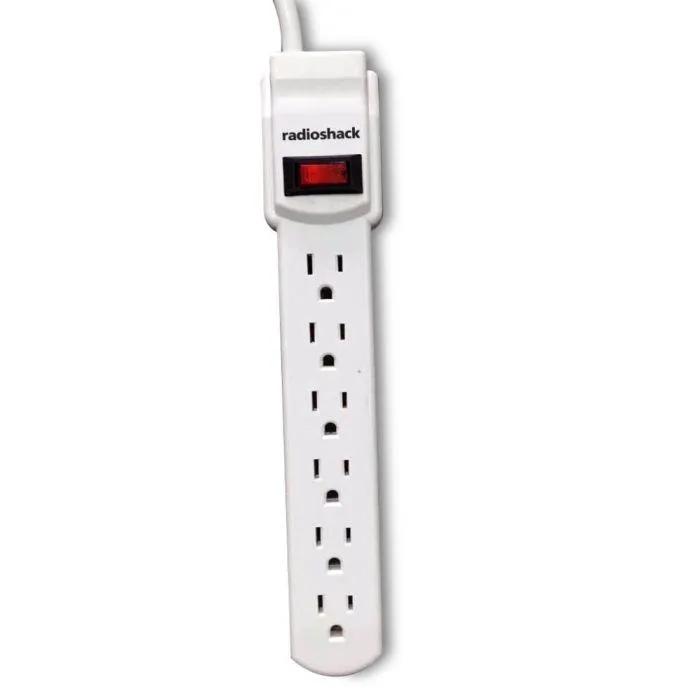 RadioShack 6-Outlet Power Strip 6100814 White