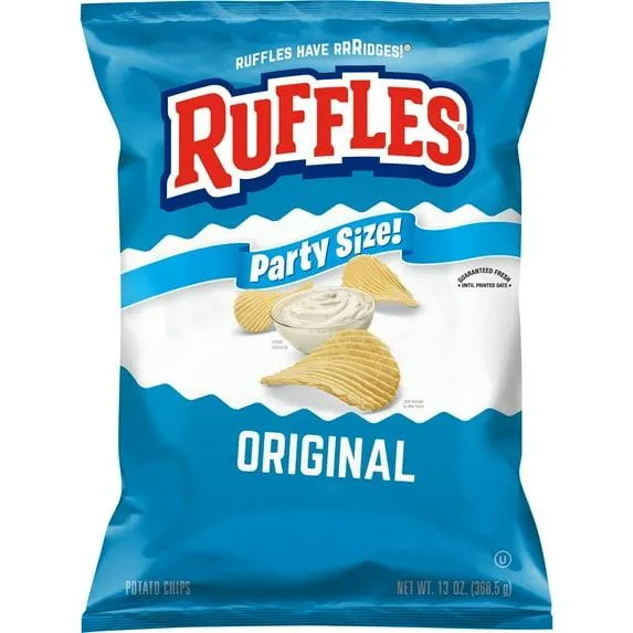 Ruffles Original Flavor Potato Snack Chips,Party Size, 13 Ounce Bag