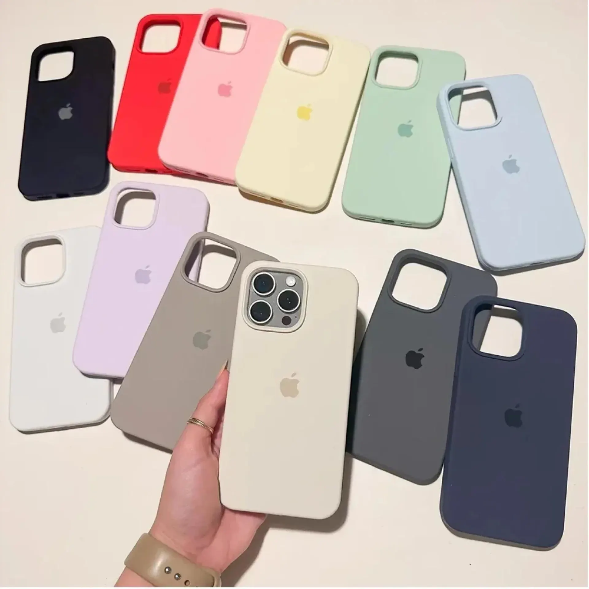 Fundas de silicona oficiales originales para iPhone 16 15 14 13 Pro Max 16 Plus Funda para Apple iPhone 16 14 15 13 12 Pro Funda
