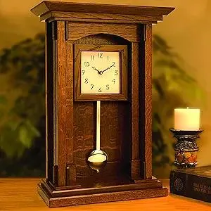 WOODCRAFT Project Paper Plan to Build Arts and Crafts Pendulum Clock - Material Not Included
