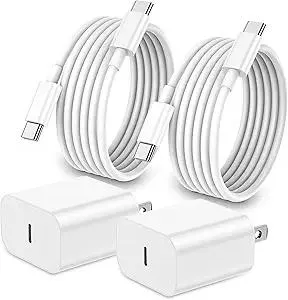 iPhone 17 16 15 Charger Fast Charging,2Pack 20W Apple iPad USB C Wall Chrager Block with 6FT USB C to C Cable for iPhone 17/Pro/Pro Max/17 Air/ 16/16 Pro/16 Pro Max/15/Plus/Pro/Pro Max