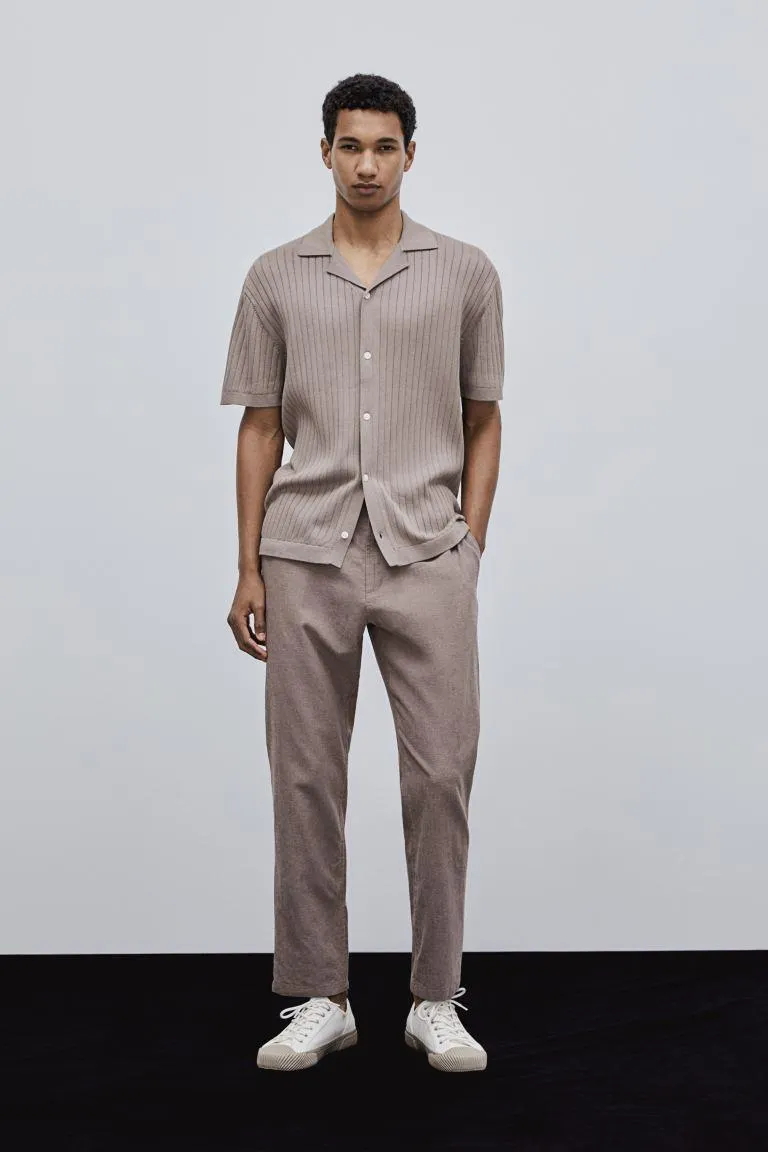 Regular Fit Linen-blend Pants