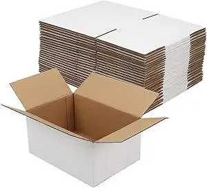 Hoikwo 10x7x5 Inches Small White Shipping Boxes Set of 25, Sturdy Cardboard Boxes for Small Business for Packaging Mailing