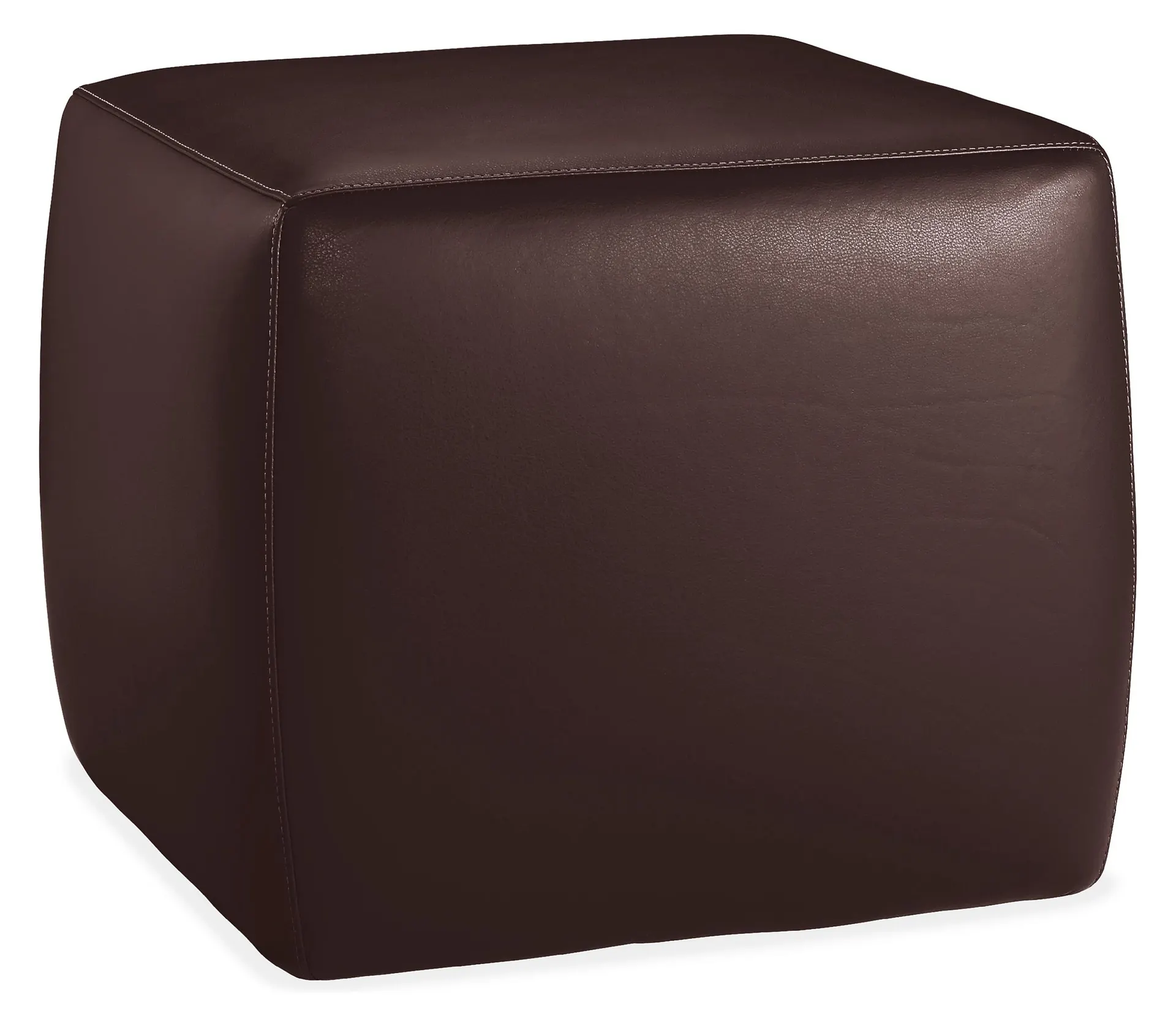 Lind 21w 21d 18h Square Ottoman in Vento Coffee Leather