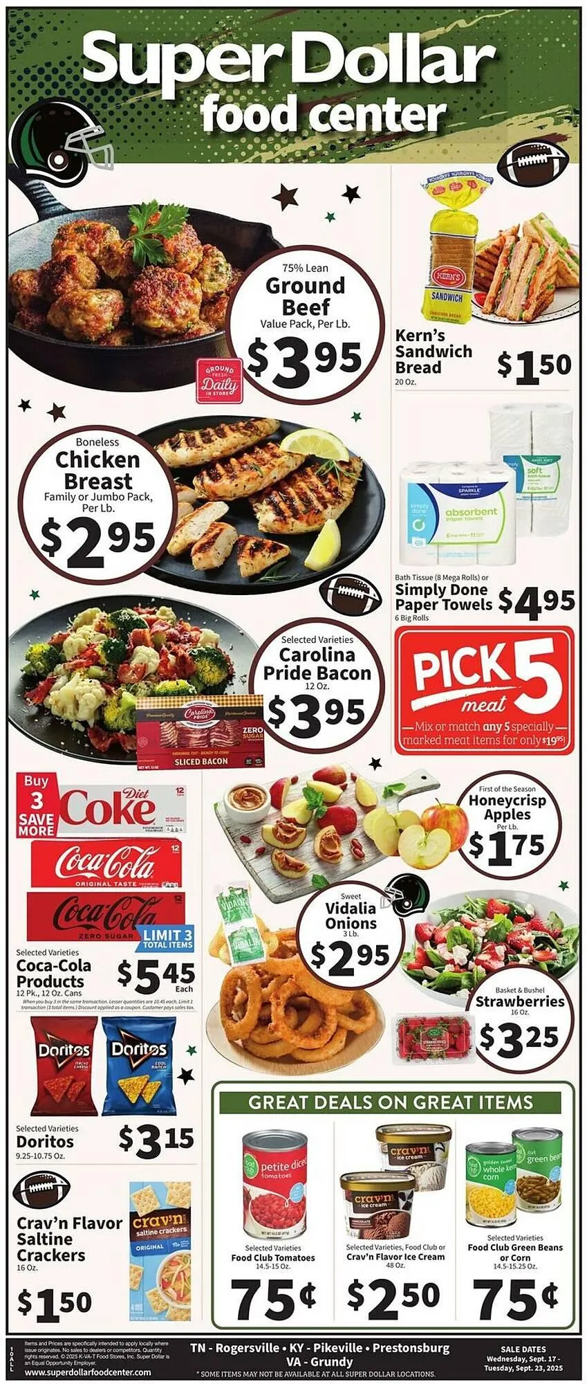 Weekly ad Super Dollar Food Center weekly ad from September 17 to September 23 2025 - Page 1