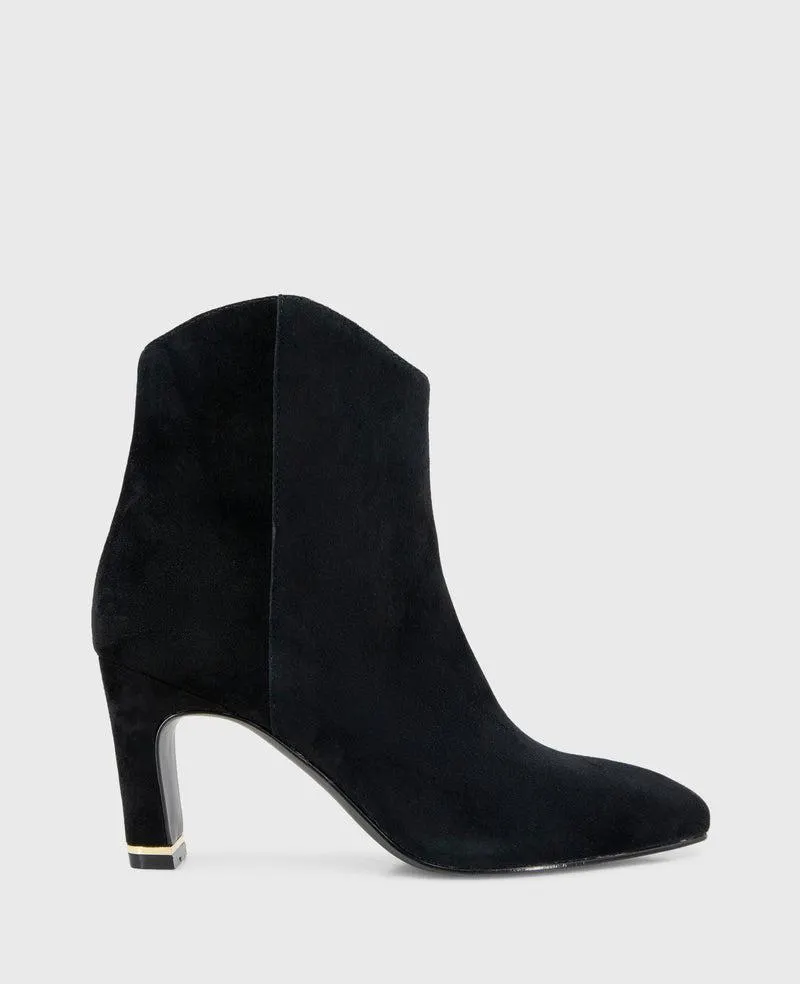 Grizelda Suede Heel Boot - BLACK SUEDE