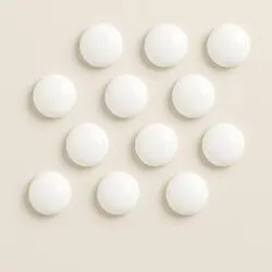 Mini White Enamel Button Magnets (Pack of 12 pieces)