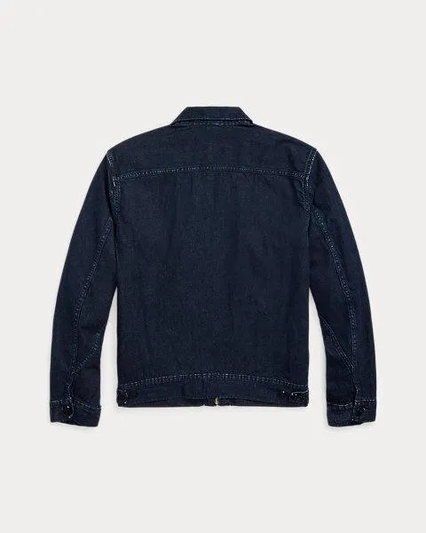 Indigo Cotton-Linen Denim Overshirt