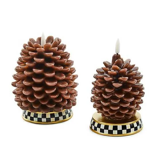 Pinecone Flicker Candles, Set of 2