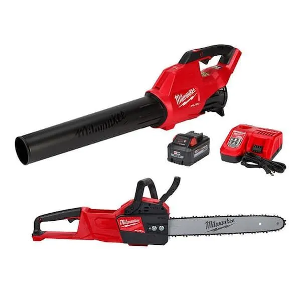 M18 FUEL 120 MPH 450 CFM 18V Lithium-Ion Brushless Cordless Handheld Blower Kit w/M18 FUEL 16 in. Chainsaw(2-Tool)