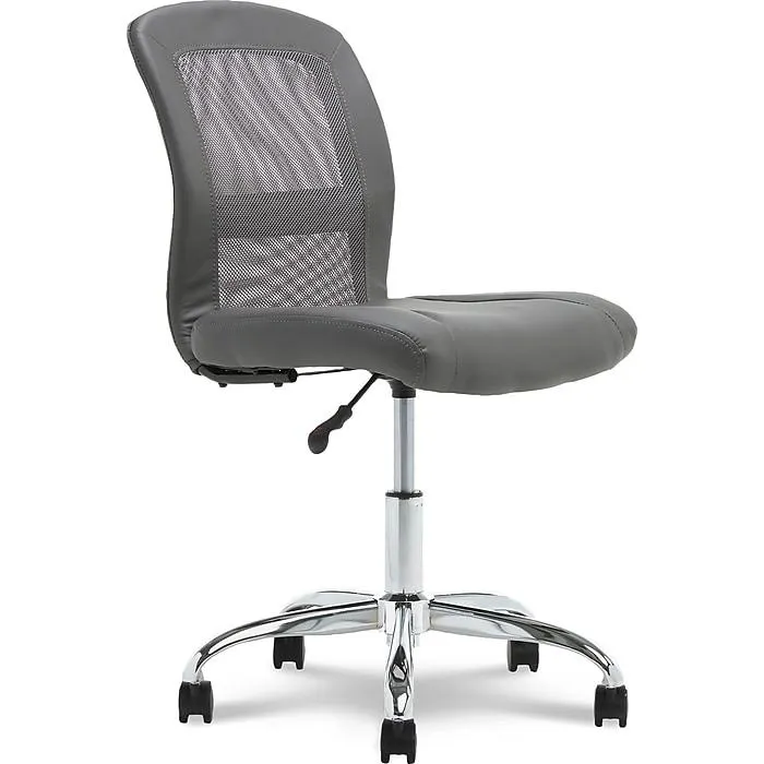 Serta Essentials Armless Ergonomic Bonded Leather/Mesh Swivel Task Chair,