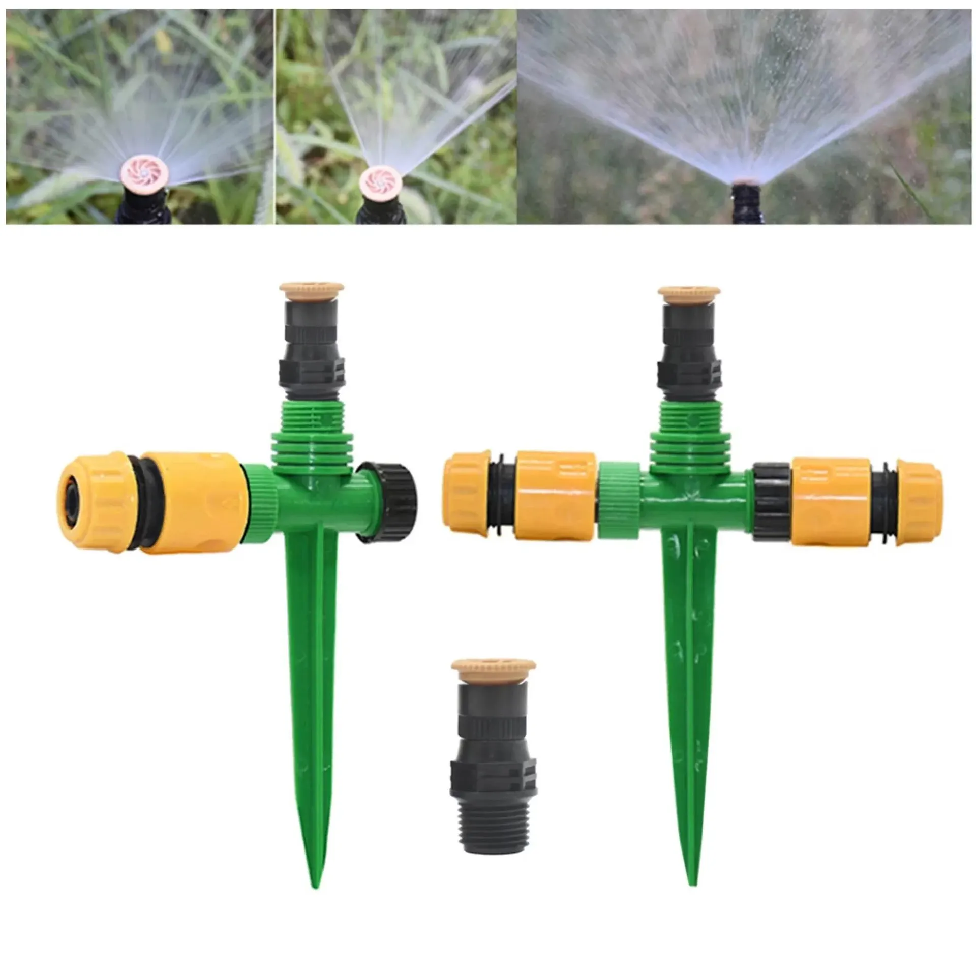 Aspersor de jardín con rotación de 360°, sistema de riego automático para agricultura, césped, granja, invernadero, aspersor de riego para plantas