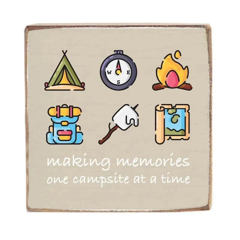 Rustic Marlin Making Memories Sign - 6" X 6"