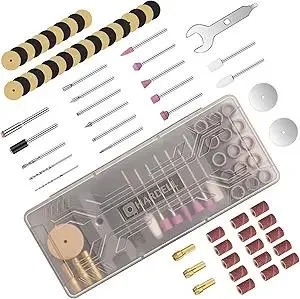 HARDELL 69 Pcs Rotary Tool Accessories Kit with 1.0/1.6/2.3mm Chucks for Small DIY Projects, Resin Cutting, Sanding, Grinding, Engraving, Polishing, Drilling