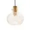 Mid-Century Bubble Glass & Brass Pendant by Helena Tynell for Limburg, Germany, 1960s