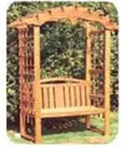 Woodcraft Project Paper Plan To Build Arbor With Bench - Material Not Included