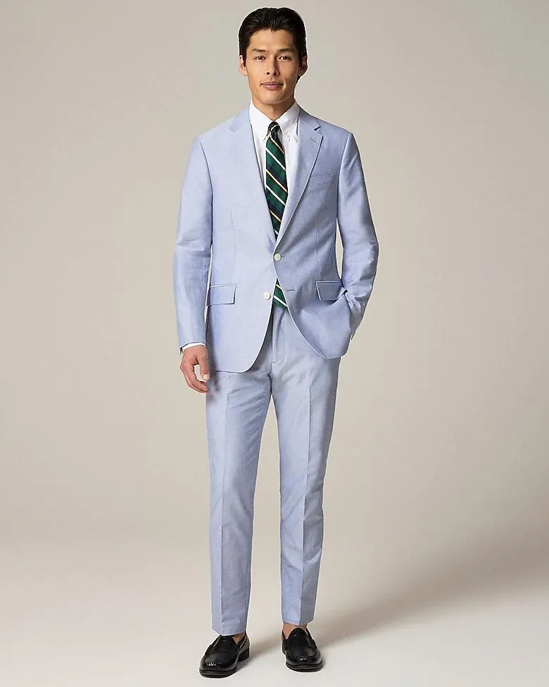 Ludlow Slim-fit suit jacket in Portuguese cotton oxford