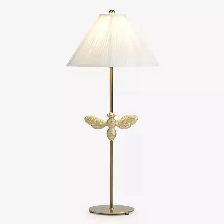 Gold Metal Dragonfly Buffet Lamp