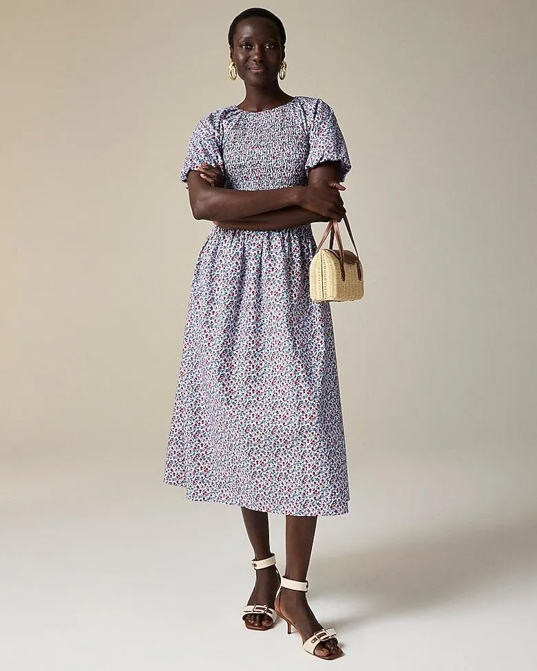 Meadow dress in poppy cotton poplin