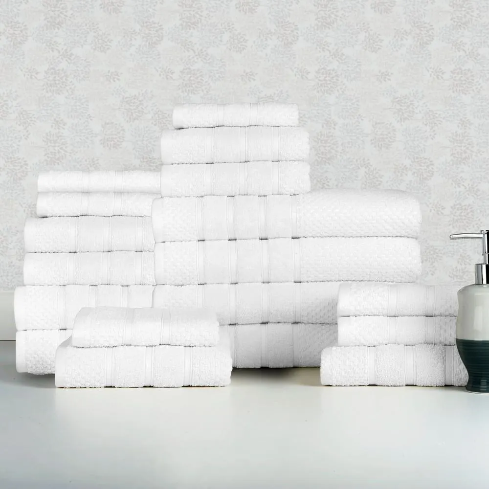 Bibb Home 18 Piece Egyptian Cotton Towel Set