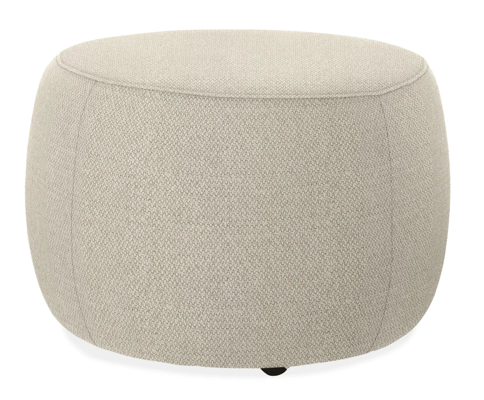 Lind 20 diam 16h Round Ottoman in Orla Ivory