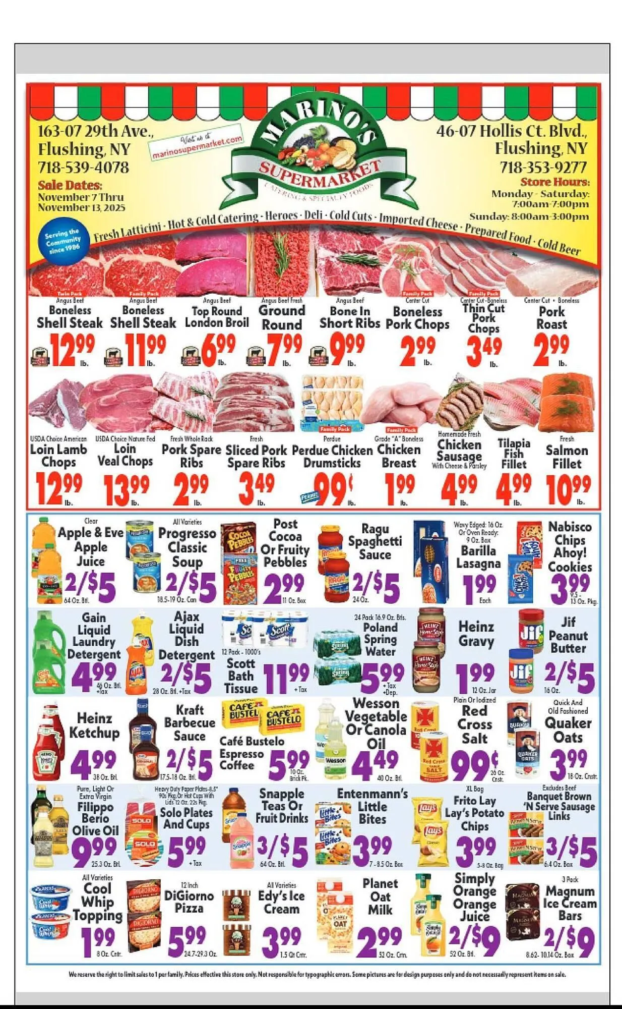 Weekly ad Marino's Supermarket weekly ad from November 7 to November 13 2025 - Page 1