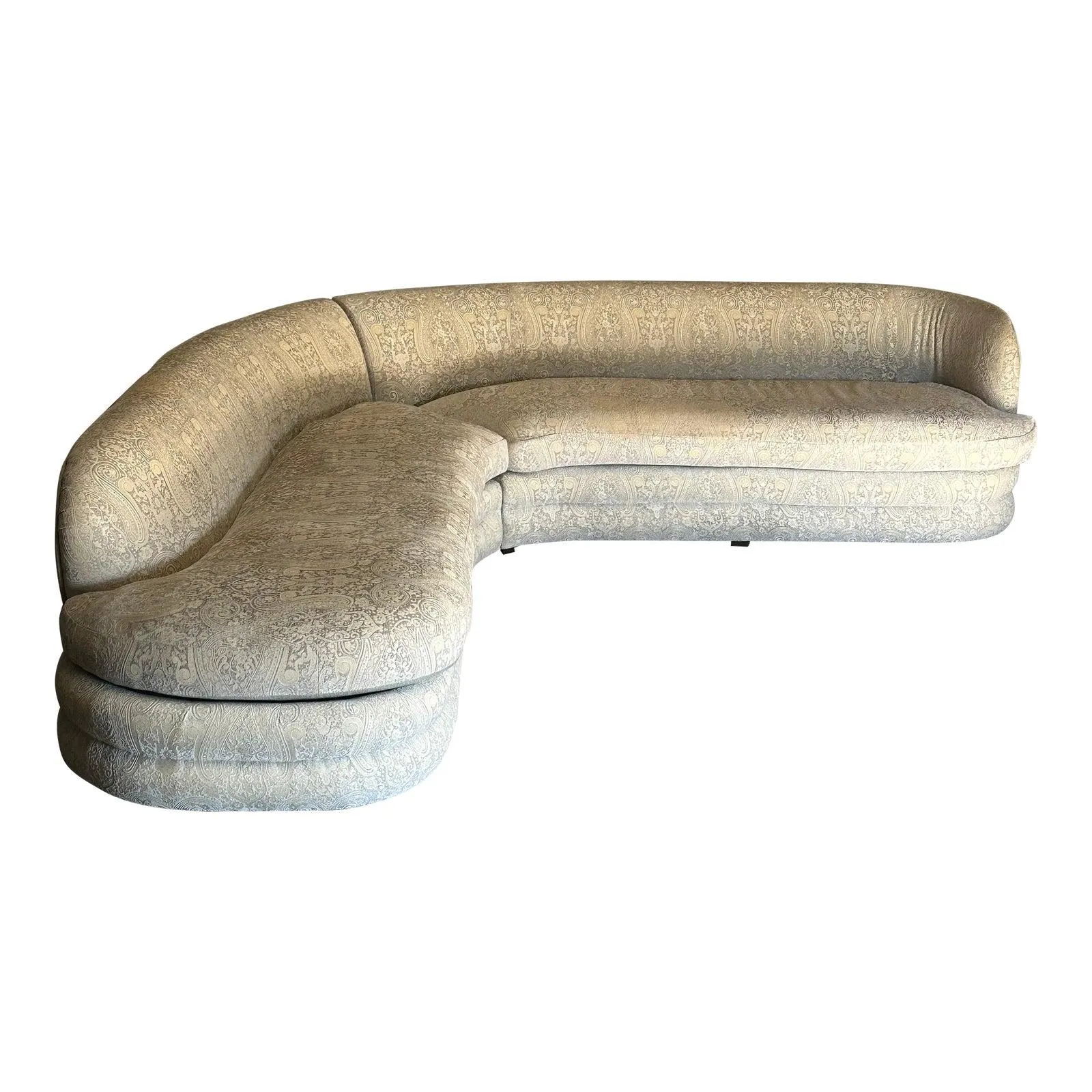 1980's Large Postmodern Serpentine Sectional With Stacked Base After Vladimir Kagan