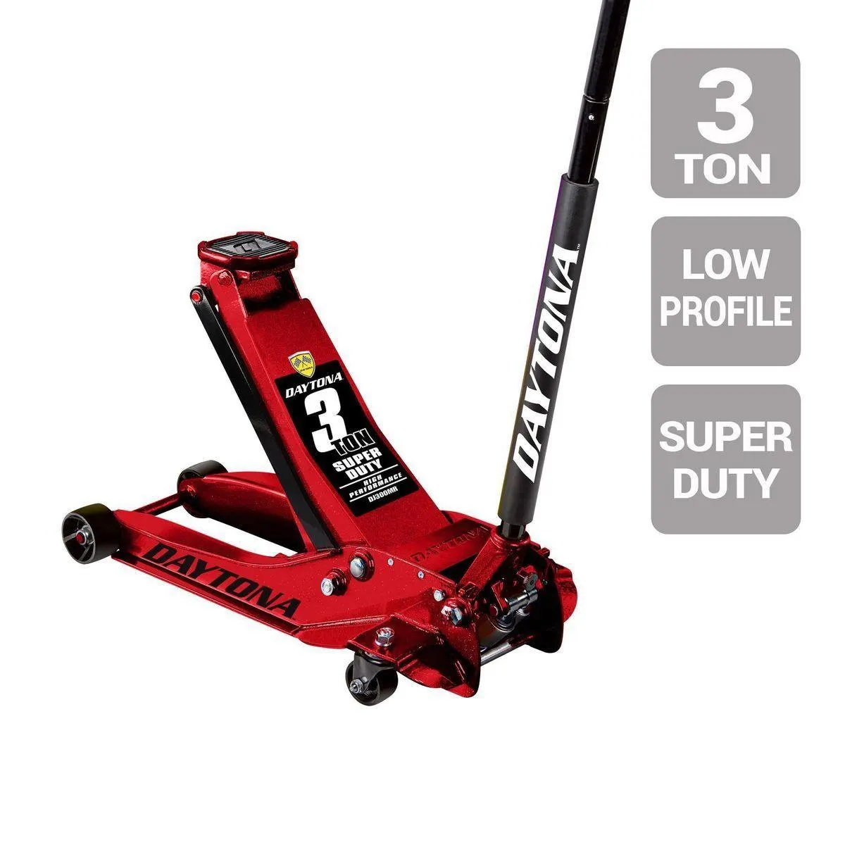 3 Ton Low-Profile Superduty Floor Jack with RAPID PUMP, Candy Apple Metallic Red