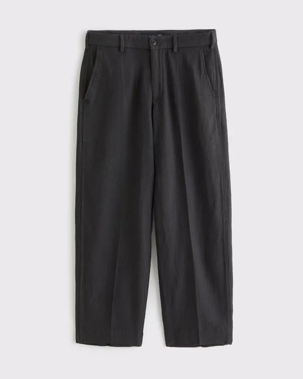 Baggy Tailored Linen-Blend Trouser
