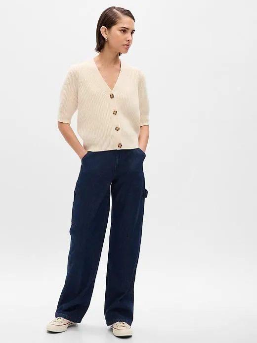 CashSoft Puff Sleeve Cardigan