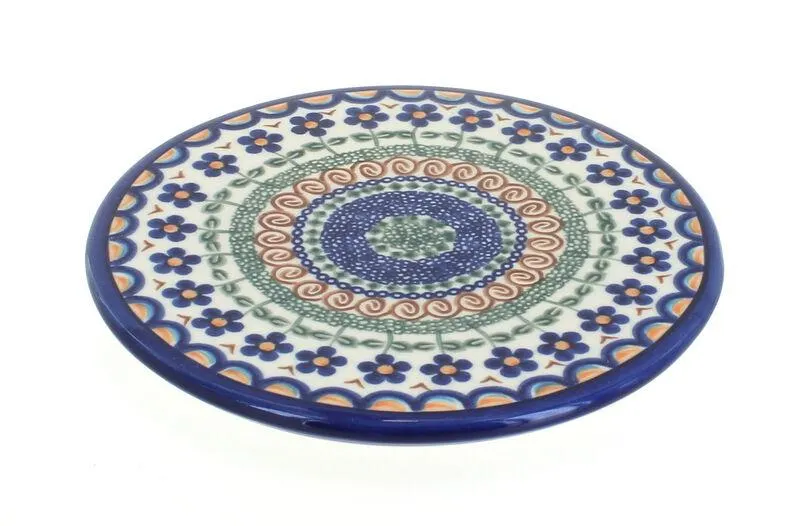 Blue Rose Polish Pottery Butterfly Trivet