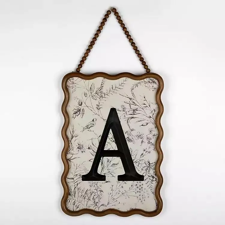 Toile Monogram A Wavy Wall Plaque