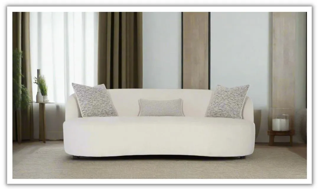 Bernhardt Elle 3-seater Fabric White Sofa with Feather Down Cushions