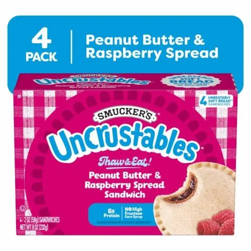 Smucker's Uncrustables Peanut Butter and Raspberry Sandwich,