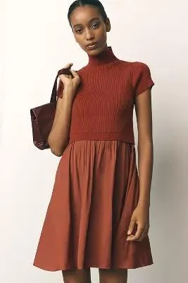 The Thea Twofer Sweater Dress: Short-Sleeve Mini Edition