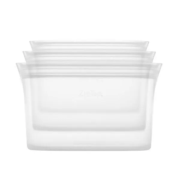 Zip Top Reusable Silicone Dish Set of 3