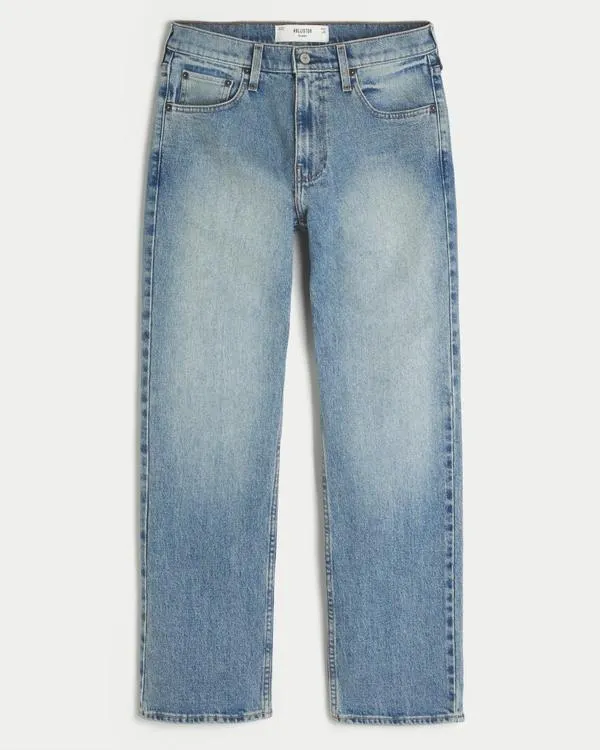 Medium Wash Straight Jeans