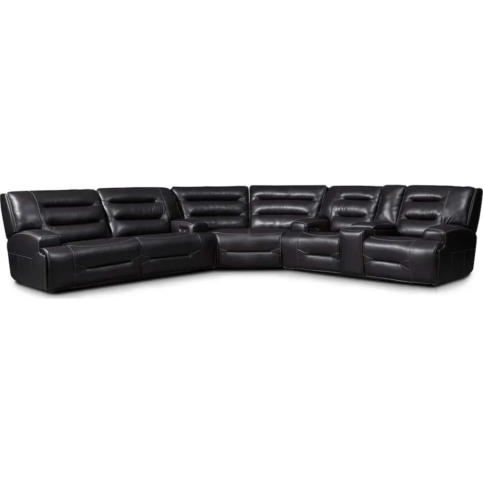 Preston 3-Piece Dual-Power Reclining Sectional with 4 Reclining Seats