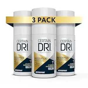 Certain Dri Prescription-Strength Clinical Antiperspirant Roll-On - 72-Hour Fragrance-Free Sweat Protection for Excessive Sweating & Hyperhidrosis - 15% Aluminum Chloride - Doctor-Recommended - 1.2 oz