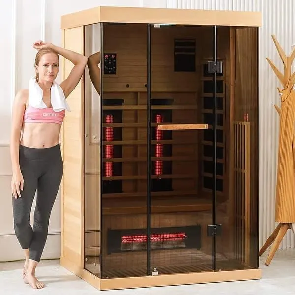 Erommy Infrared Sauna 2-3 Person with 10 Minutes Warm-up Heater Tube & Carbon Plate