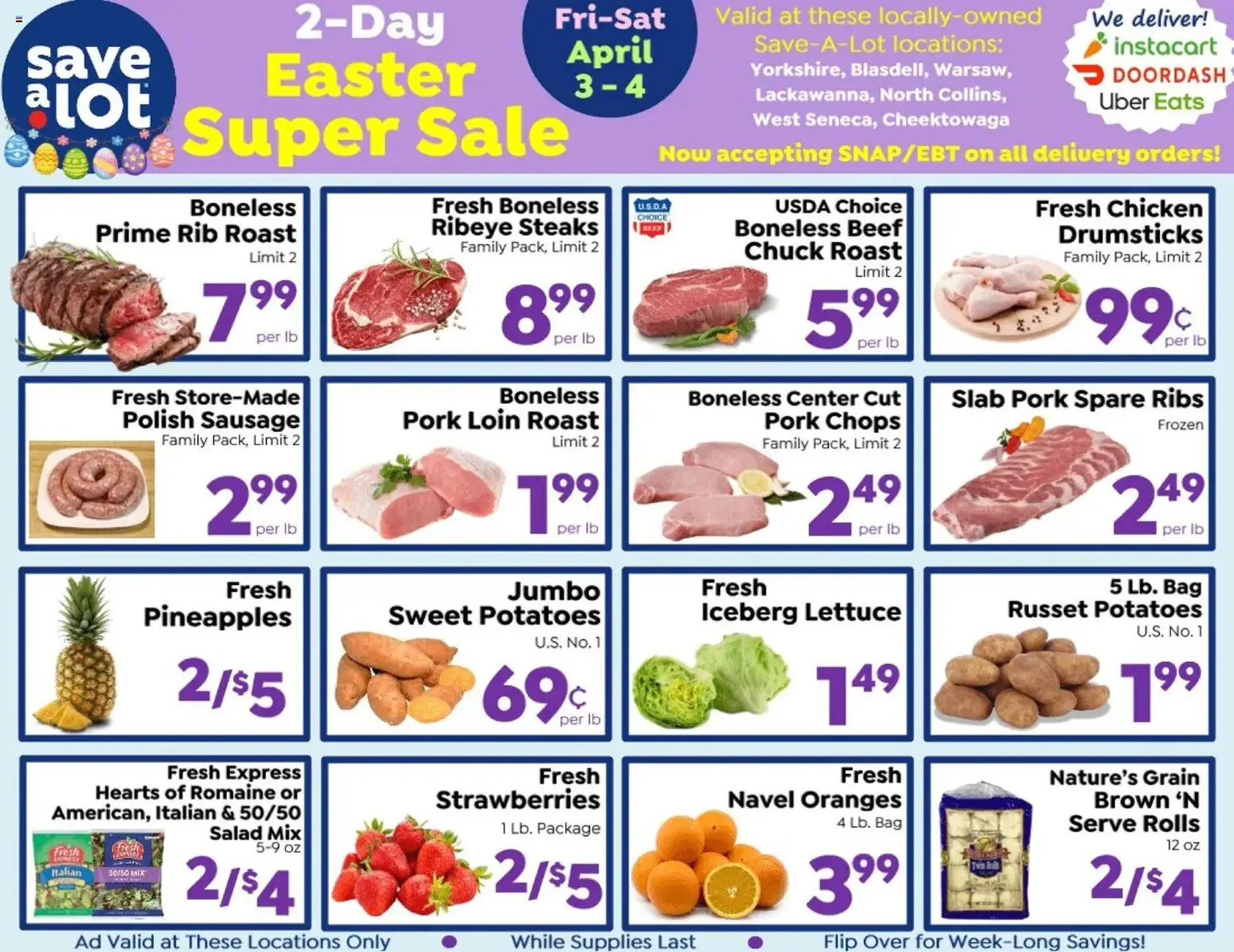 Weekly promotion Save a Lot weekly ad spanning from April 3 to April 5 2026 - Page 1 for Catalogue 365