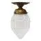 Art Deco Brass and Frosted Glass Ceiling Lamp
