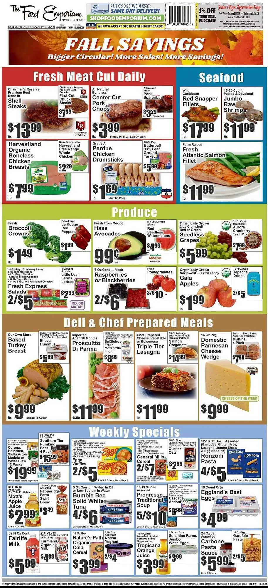 Weekly ad The Food Emporium circular from October 10 to October 16 2025 - Page 1