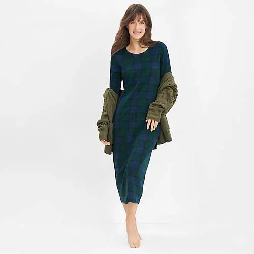 Women's Cotton Long Sleeve Midcalf Nightgown