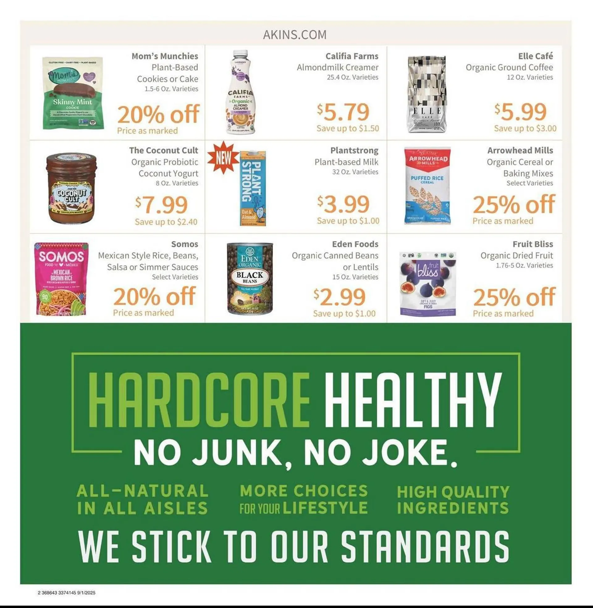 Weekly promotion Akin's Natural Foods weekly ad spanning from September 1 to September 30 2025 - Page 2 for Catalogue 365